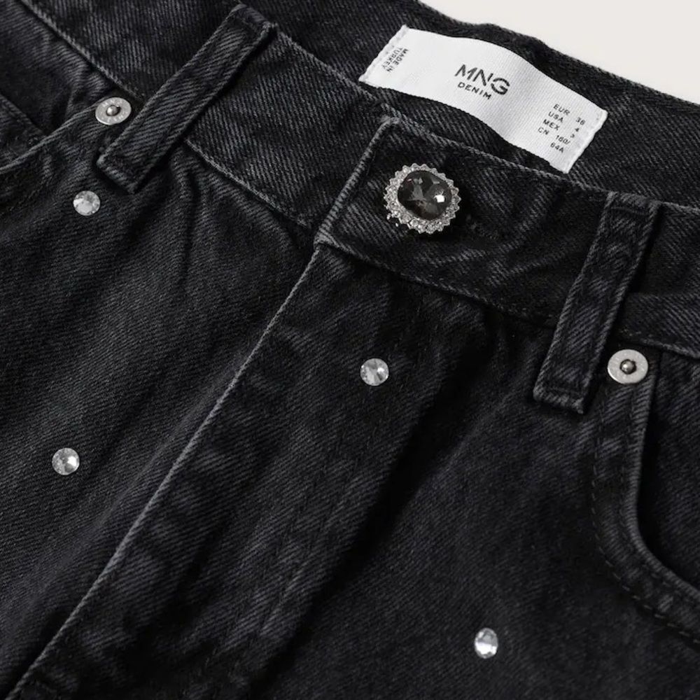 Mango Jewels Jeans Straight Festive New - Picture 5 of 5